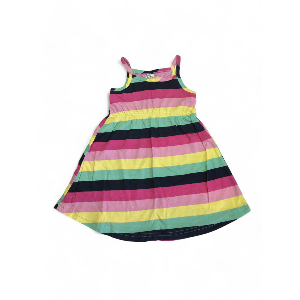 6-12M Colourful Stripe Sleeveless Dress - Jet