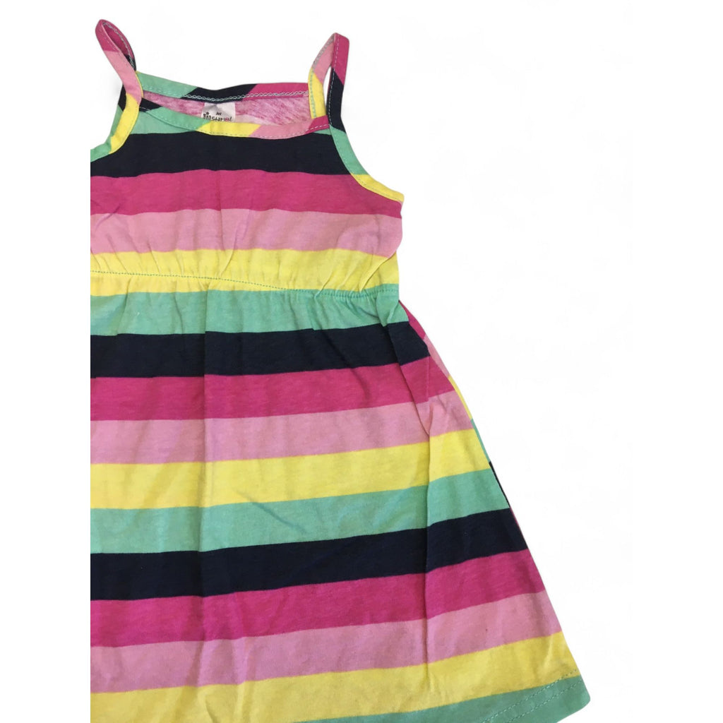 6-12M Colourful Stripe Sleeveless Dress - Jet
