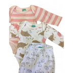 Prem - Pink & White Elephant Stripe Bodysuits & Leggings - Ackermans