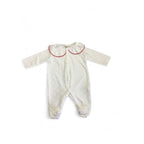0-1M White Lightweight Collared Cloudy Snap Onesie - Shein