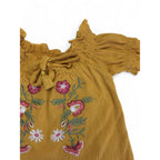 3-6M Mustard Embroidered Peasant Blouse - Ackermans