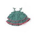 0-3M Green & White Stripe Tiered Strappy Tunic - Clicks