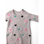 1-3M Pink Heart Footed Onesie - Woolworths