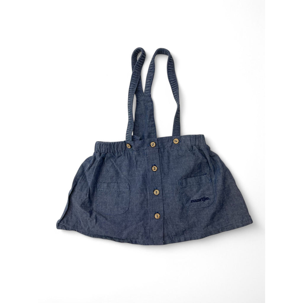 3-6M Blue Chambray Suspender Skirt - Naartjie