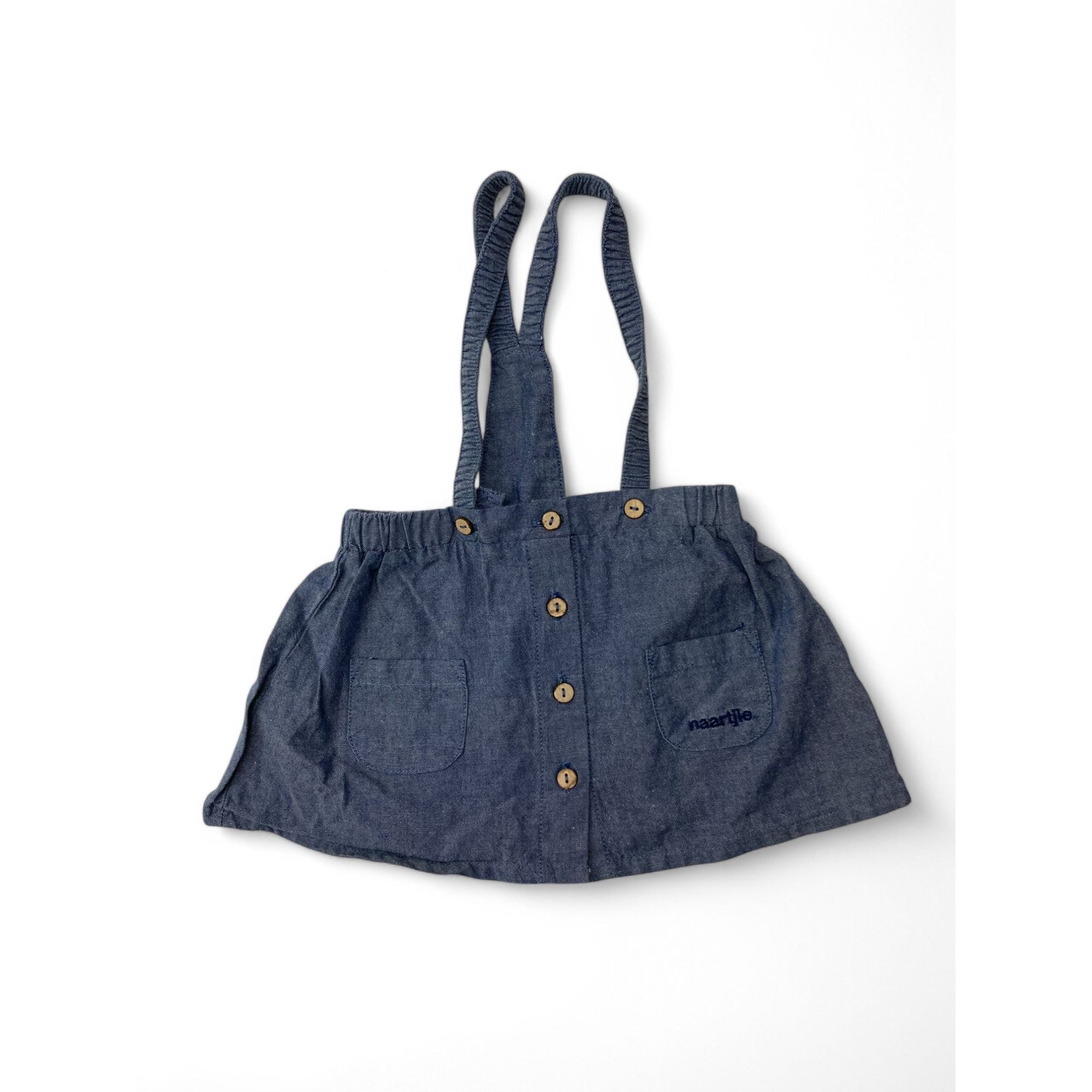 3-6M Blue Chambray Suspender Skirt - Naartjie