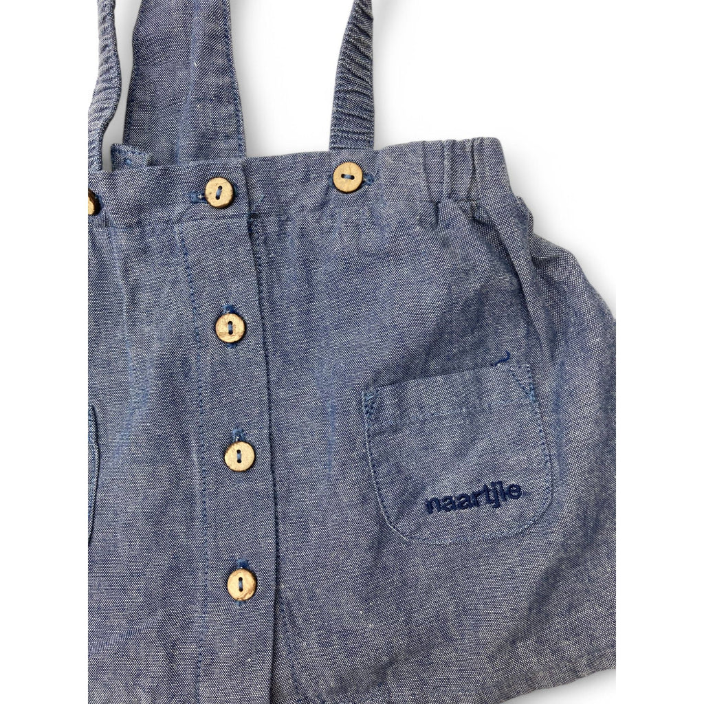 3-6M Blue Chambray Suspender Skirt - Naartjie