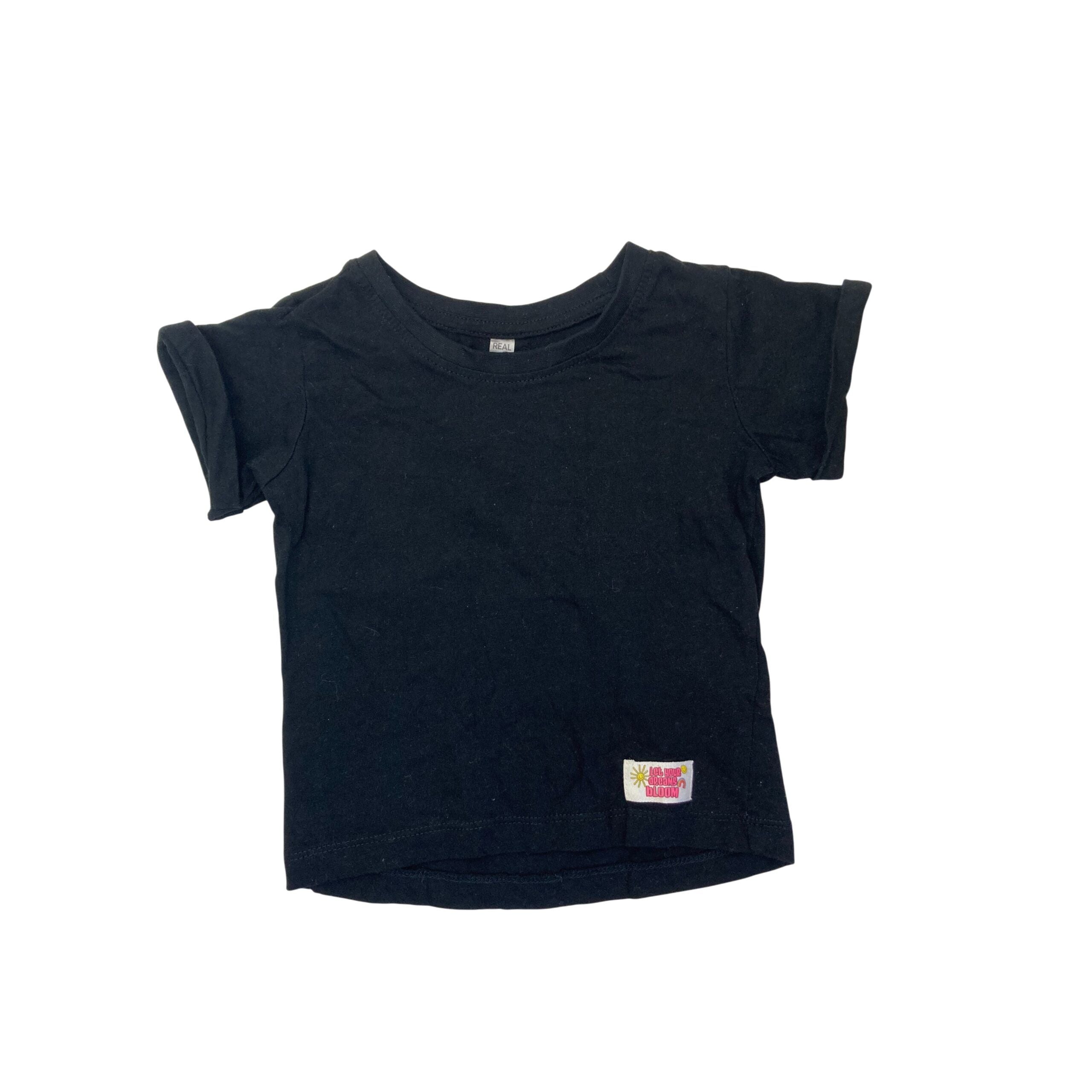 2-3Y Back Basic Cotton T-Shirt - Real