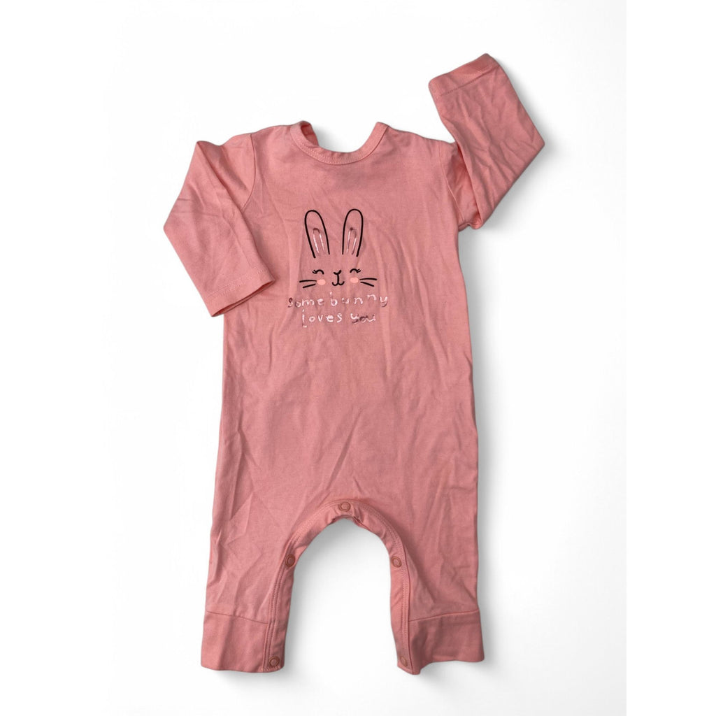 1-3M Coral "Some Bunny Loves You" Onesie - Woolworths
