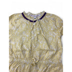 6M Yellow Drawstring Leaves Print Tunic - Miracle Of Love
