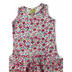 6-12M White & Pink Floral Drop Waist Sleeveless Dress - Babe