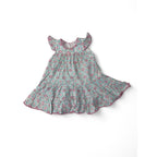 9-12M Pastel Geometric Print Tiered Cotton Dress - 123