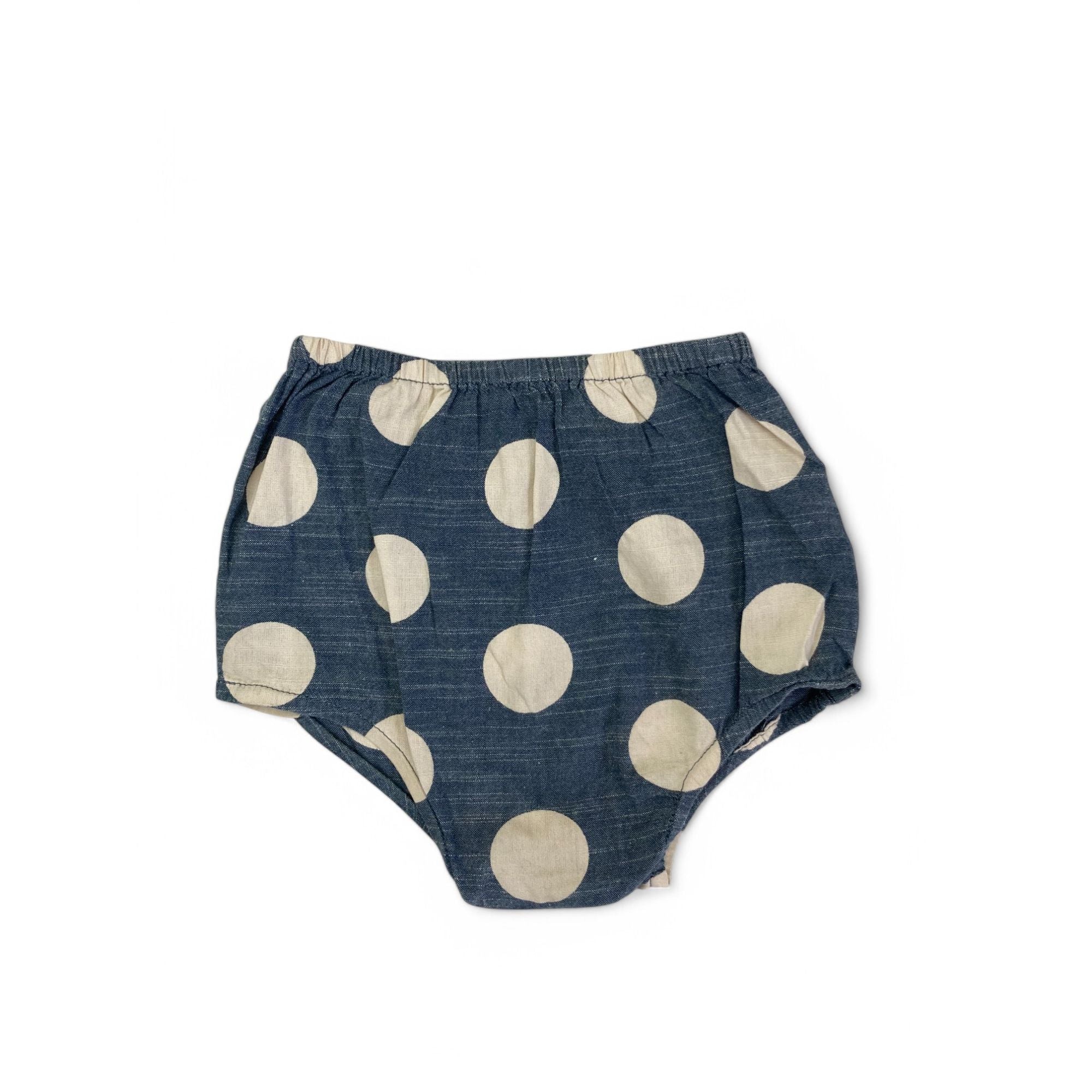 3-6M Blue & Cream Dotted Chambray Bloomer - Woolworths