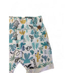 3-6M Grey & Blue Jungle Animal Shorts - Keedo