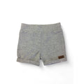 0-3M Grey Melange Cotton Shorts - Keedo