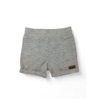 0-3M Grey Melange Cotton Shorts - Keedo