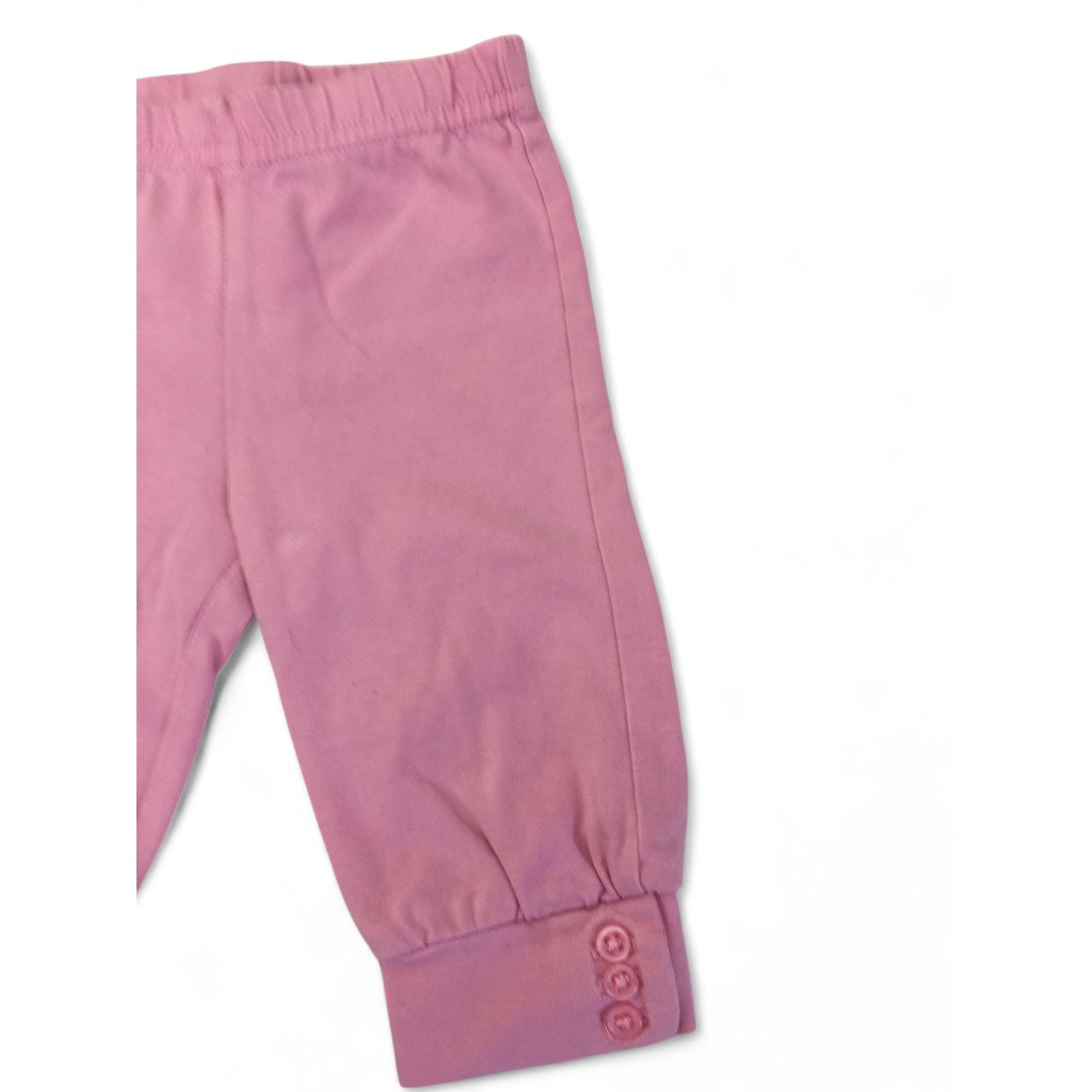 3-6M Pink Cuffed Button Detail Leggings - Monsoon