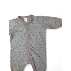 US 0-1M Grey & Pink Heart Snap Onesie - H&M