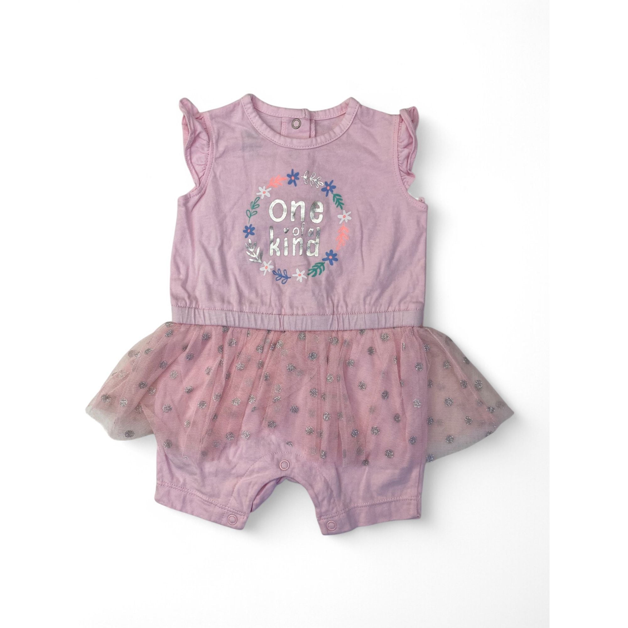 1-3M Light Pink Tulle "One Of A Kind" Romper - Woolworths