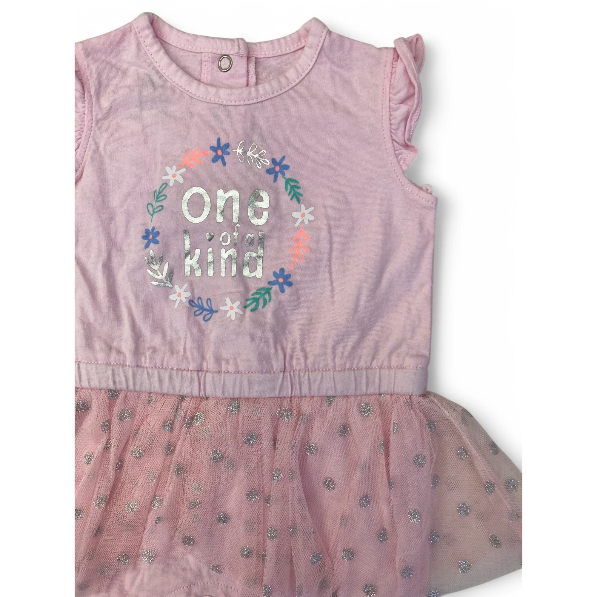 1-3M Light Pink Tulle "One Of A Kind" Romper - Woolworths