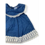 0-3M Dark Blue Denim & Lace Trim Dress - Ackermans