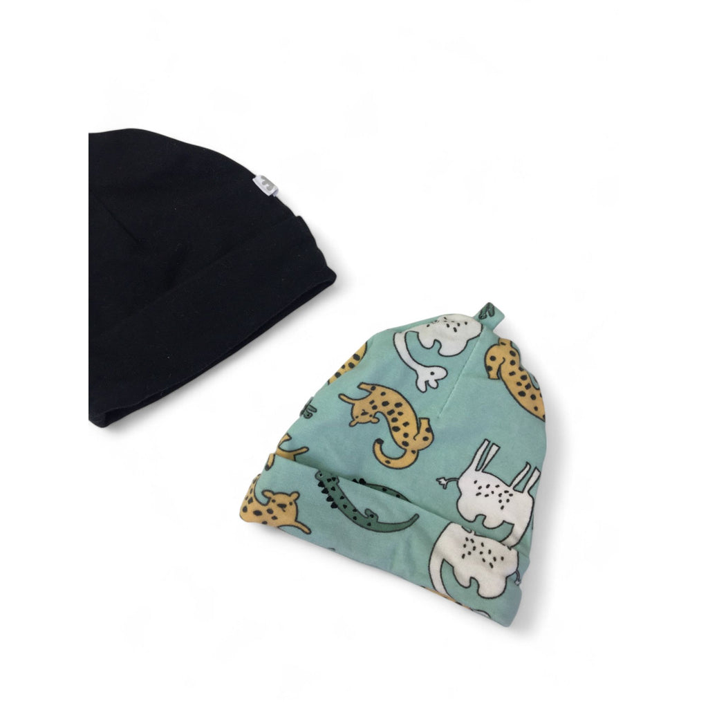 NB Black & Teal Animal Beanies - Woolworths
