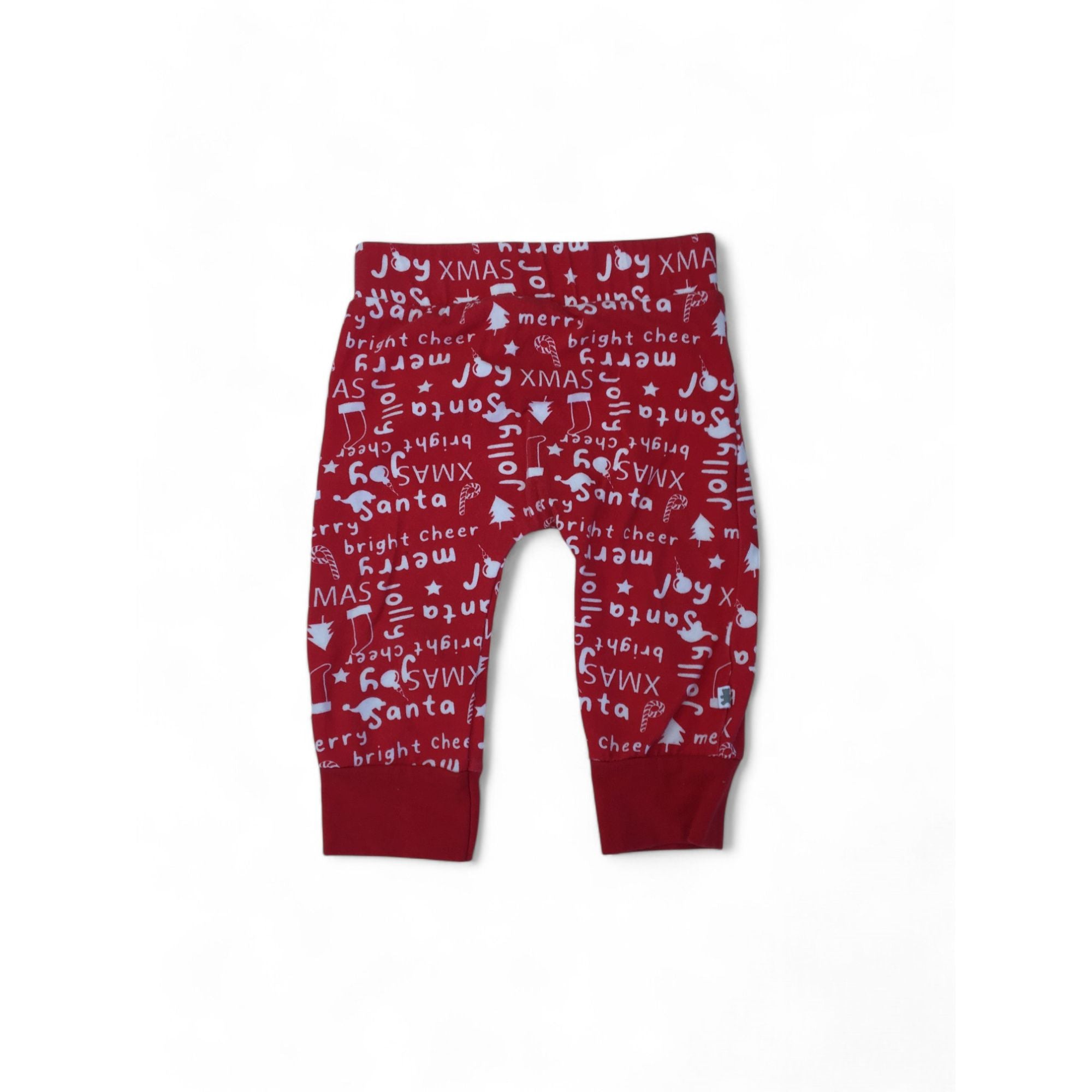 3-6M Red & White Christmas Cuffed Leggings - Woolworths