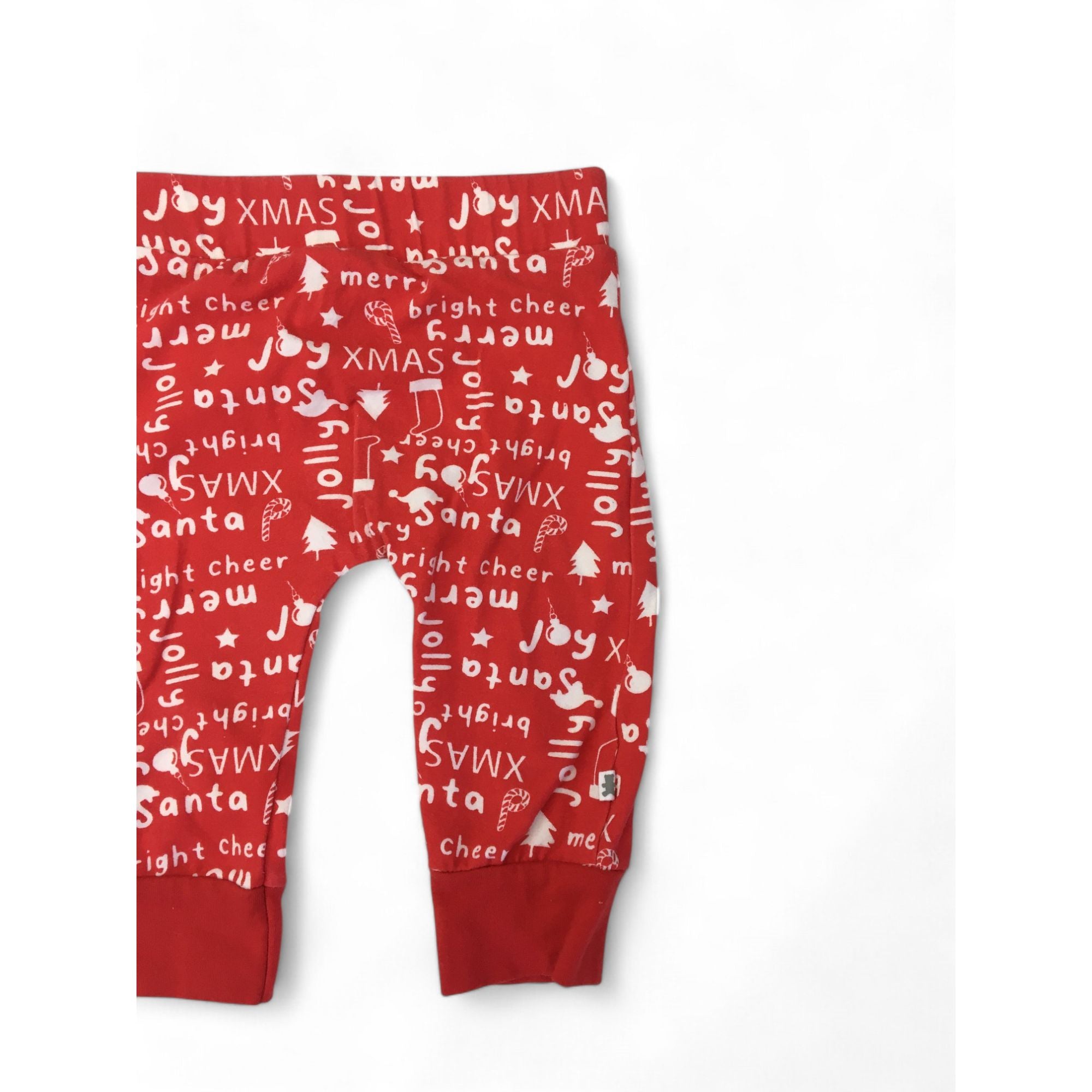 3-6M Red & White Christmas Cuffed Leggings - Woolworths