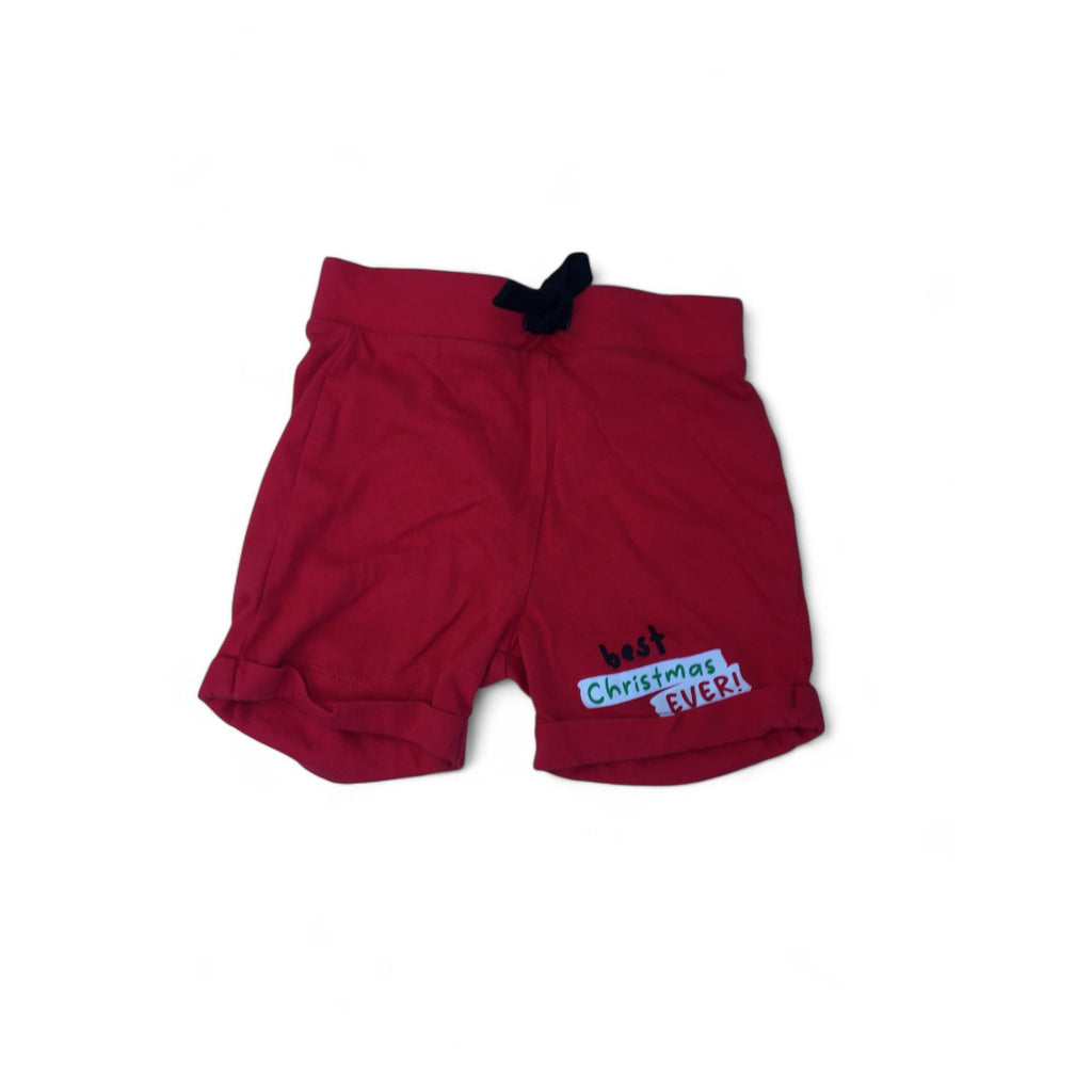 3-6M Red Best Christmas Ever Shorts - Woolworths