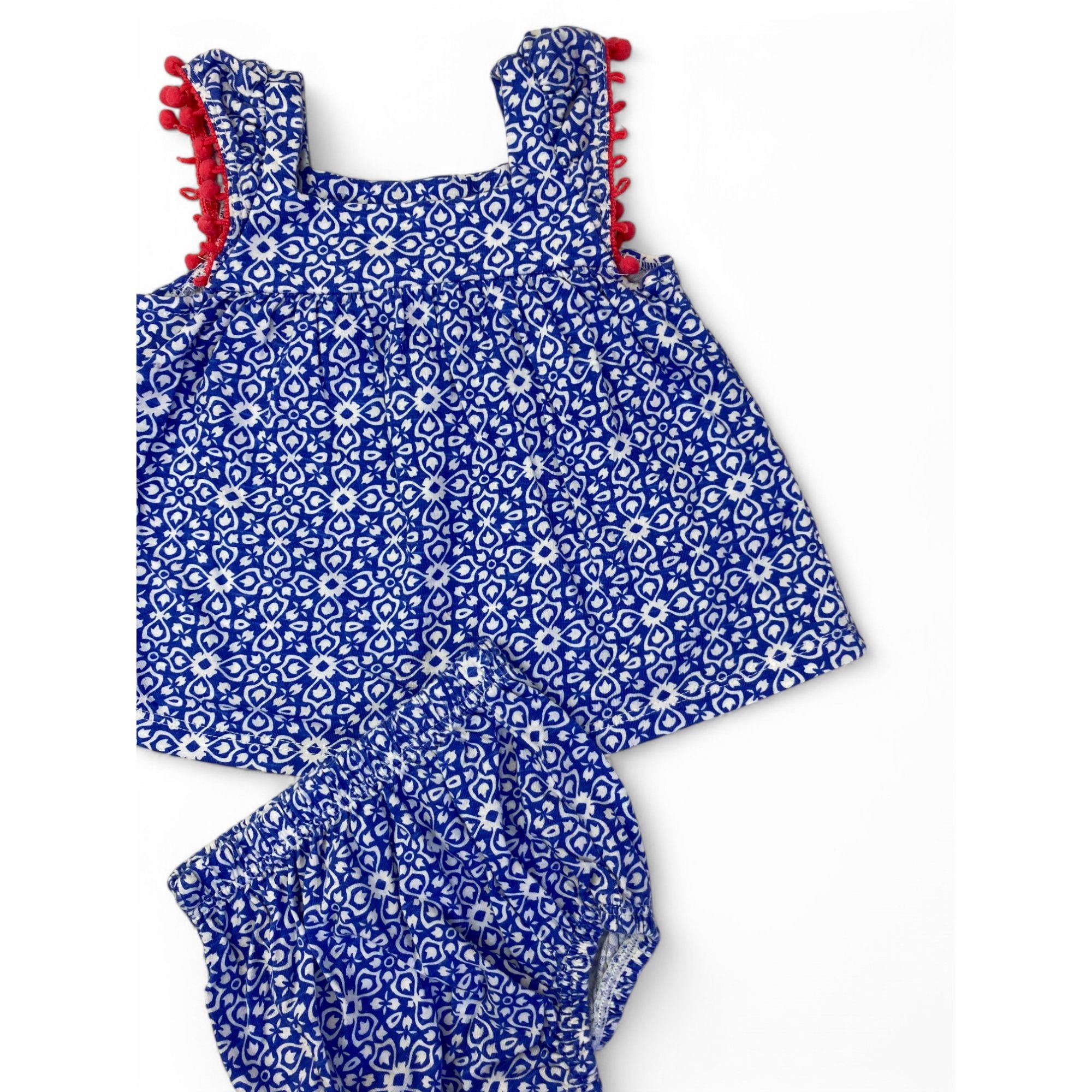 1-3M Blue & White Geometric Print Tunic & Bloomer - Woolworths