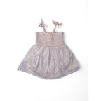 1-3M Pink & Silver Dotted Shirred Romper Dress - Woolworths