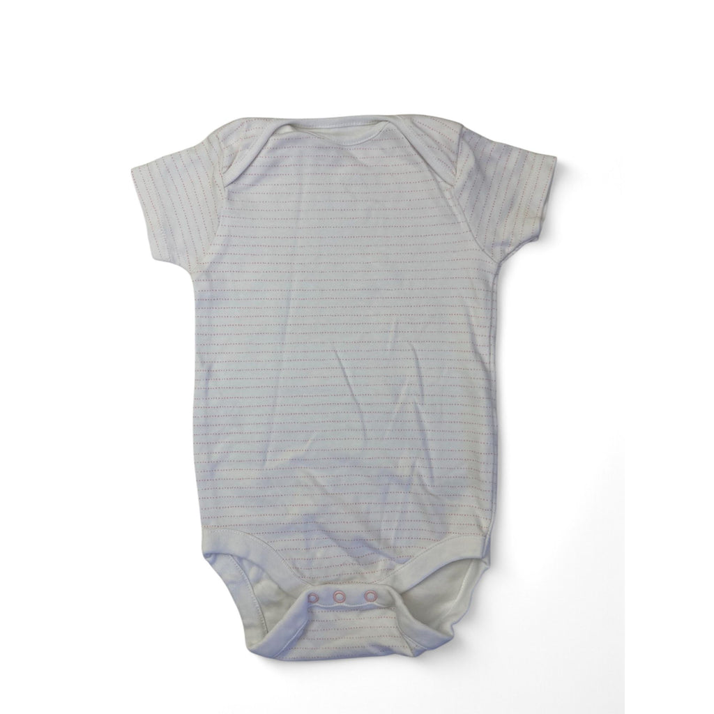 12-18M White & Pink Stripe Summer Bodysuit - Next