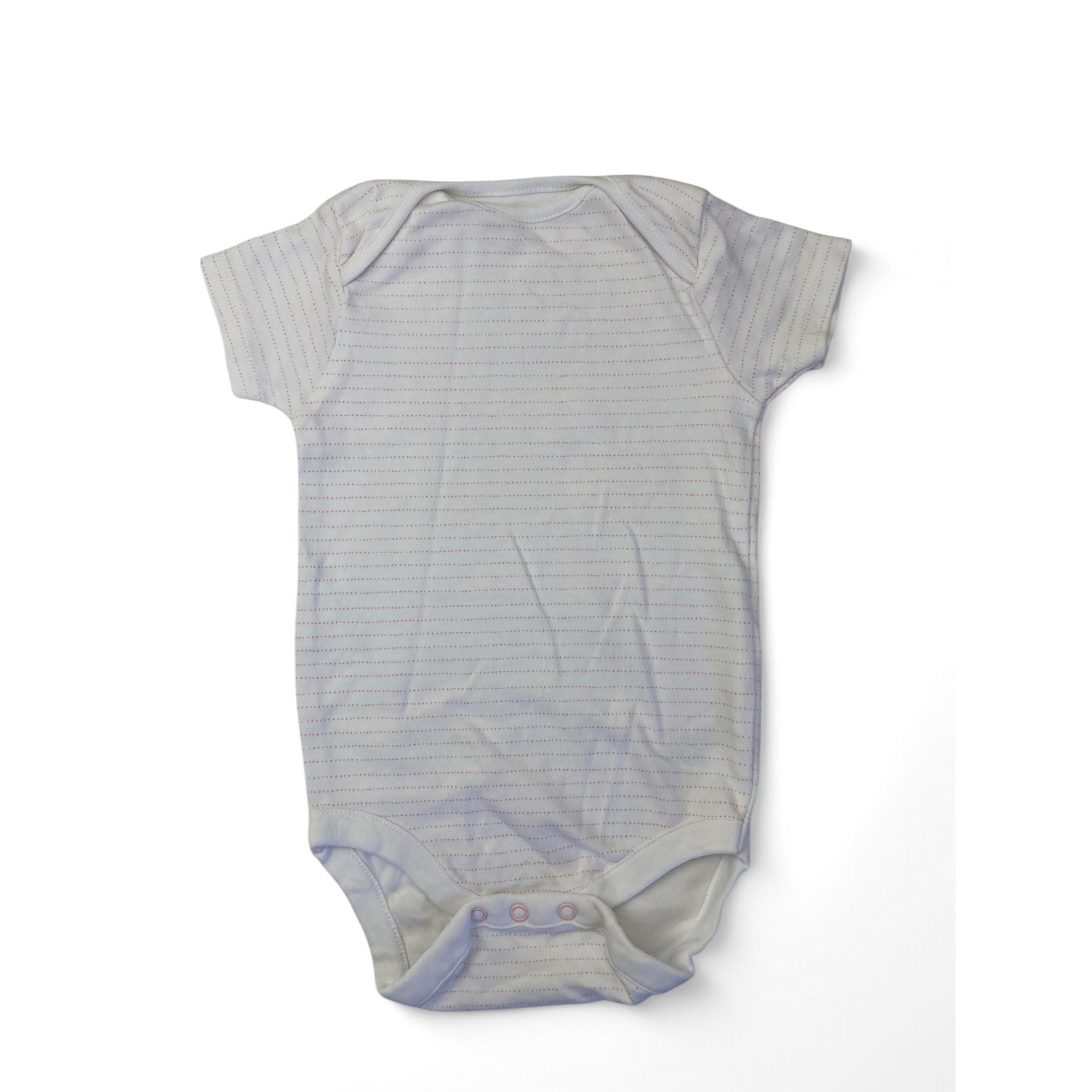 12-18M White & Pink Stripe Summer Bodysuit - Next