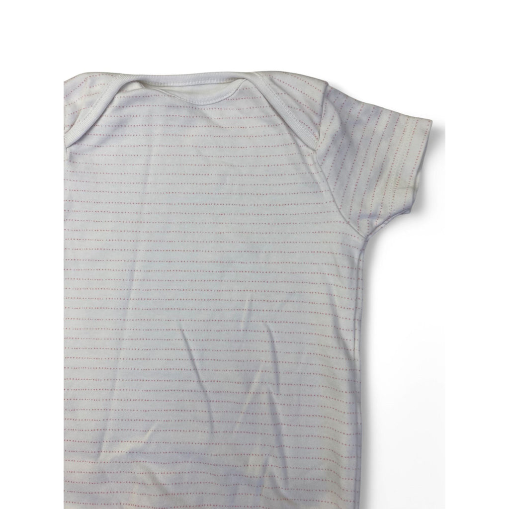 12-18M White & Pink Stripe Summer Bodysuit - Next