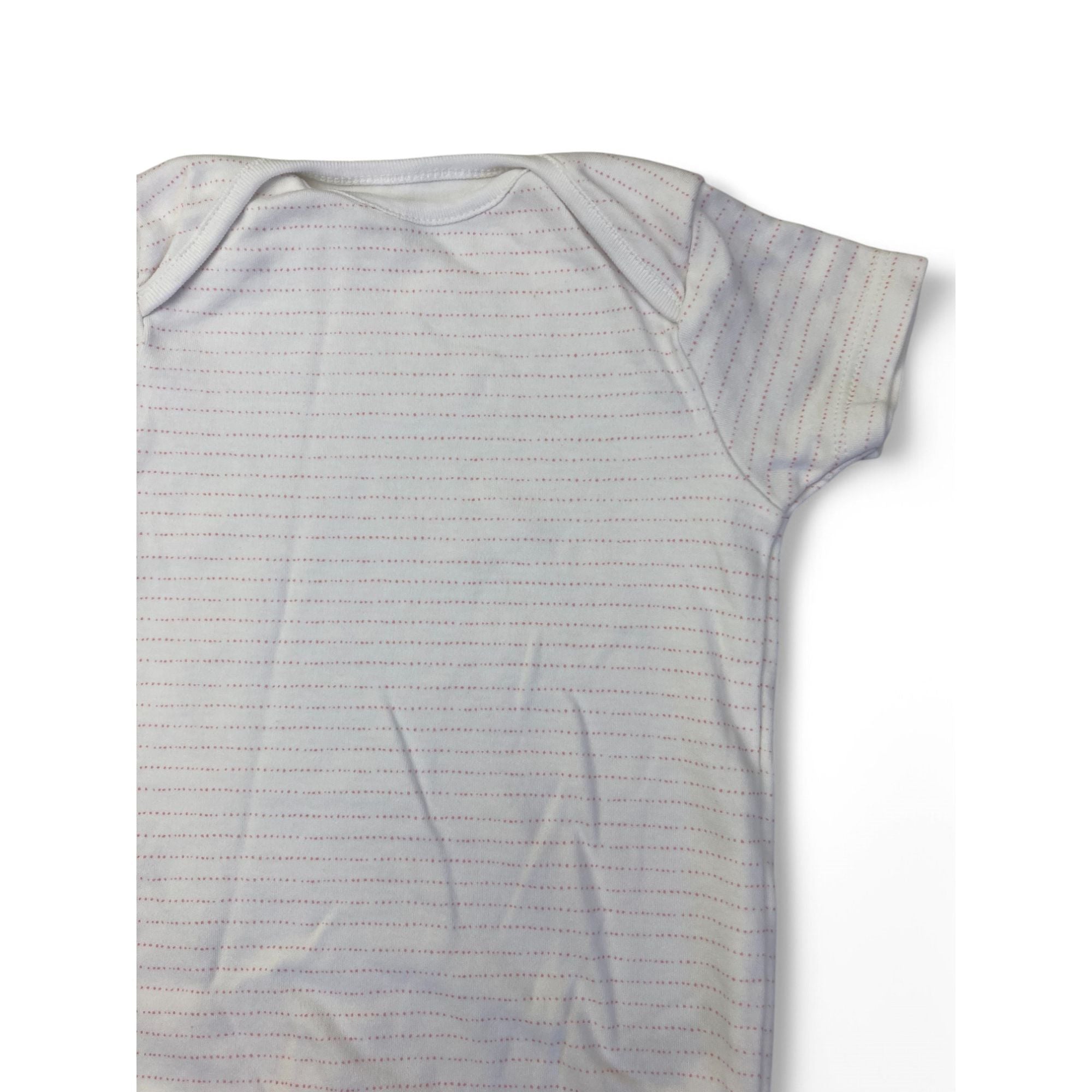 12-18M White & Pink Stripe Summer Bodysuit - Next