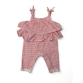 3-6M White & Red Dotted Strappy Peplum Jumpsuit - Cotton On
