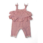 3-6M White & Red Dotted Strappy Peplum Jumpsuit - Cotton On
