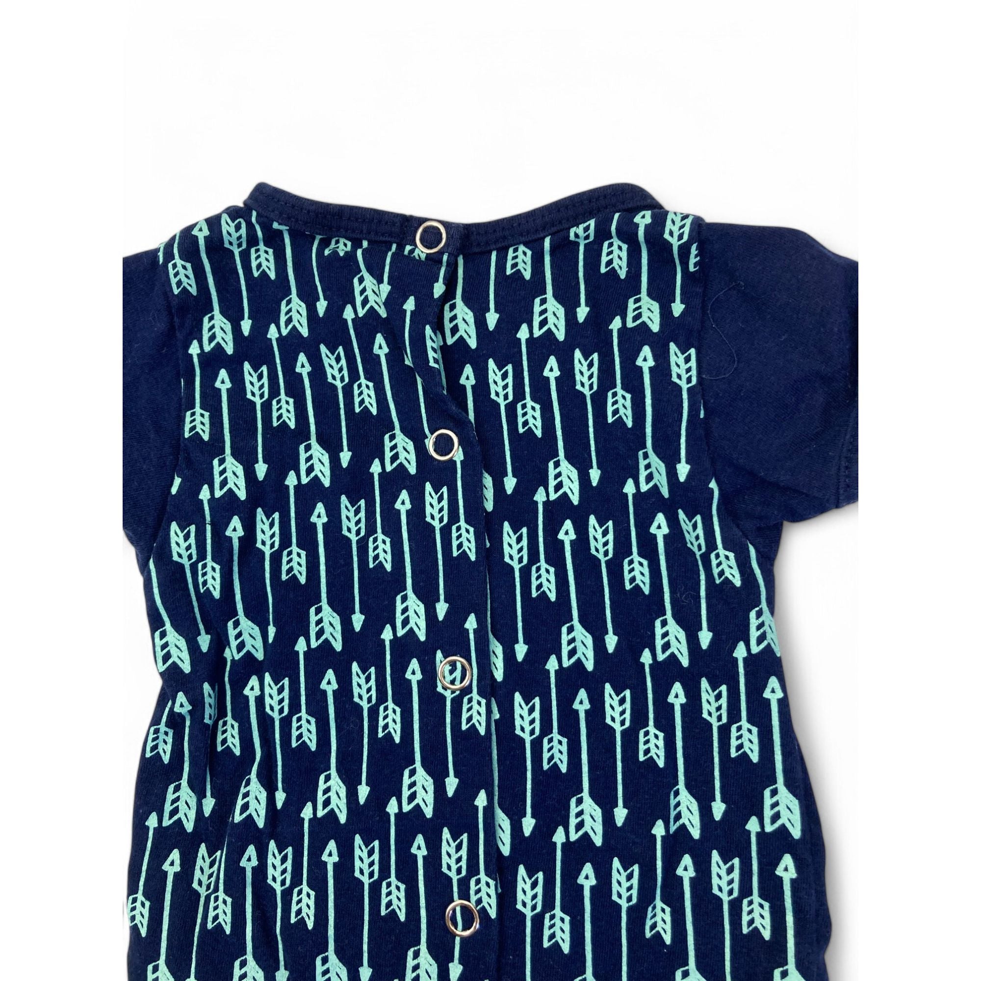 3-6M Navy Blue Arrow "Wild Child" Bodysuit - Schnooky Pie