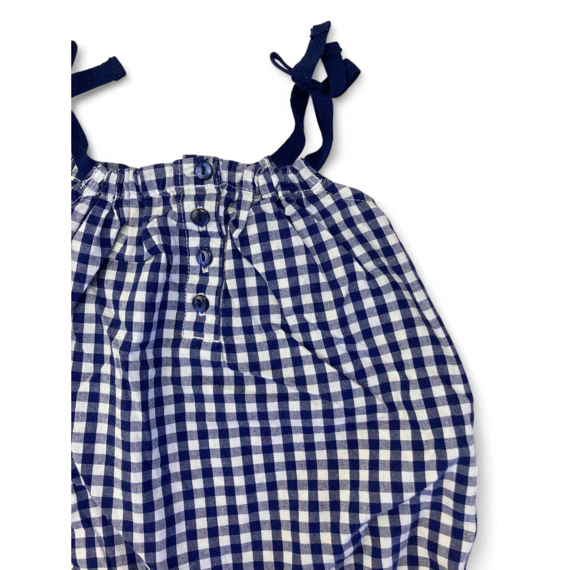 1-3M Blue & White Gingham Romper - Woolworths