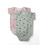 0-3M Mint Green & Pink Summery Bodysuits - Edgars