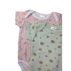 0-3M Mint Green & Pink Summery Bodysuits - Edgars