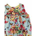 3-6M Light Blue Floral Butterfly Romper - Thistle & Tig