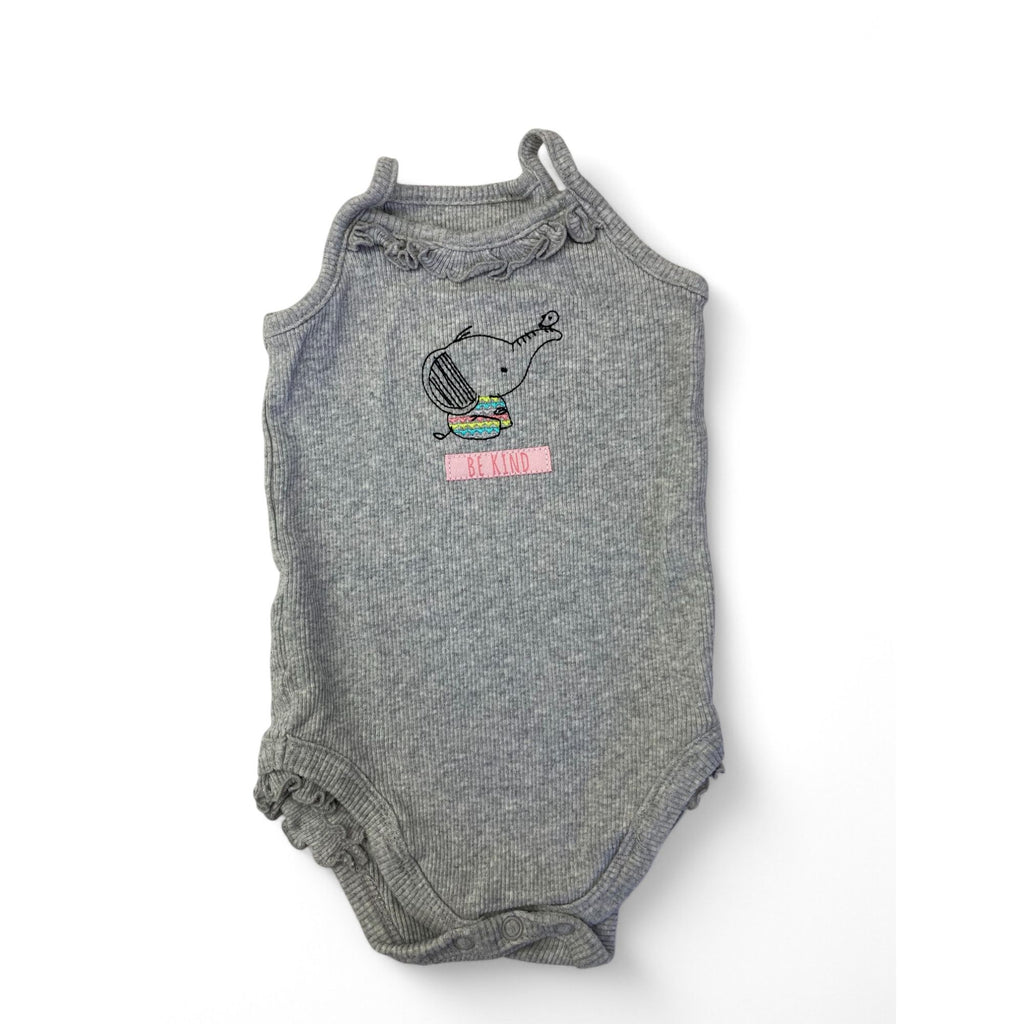 3-6M Grey Ribbed Strappy Bodysuit - Woolworths