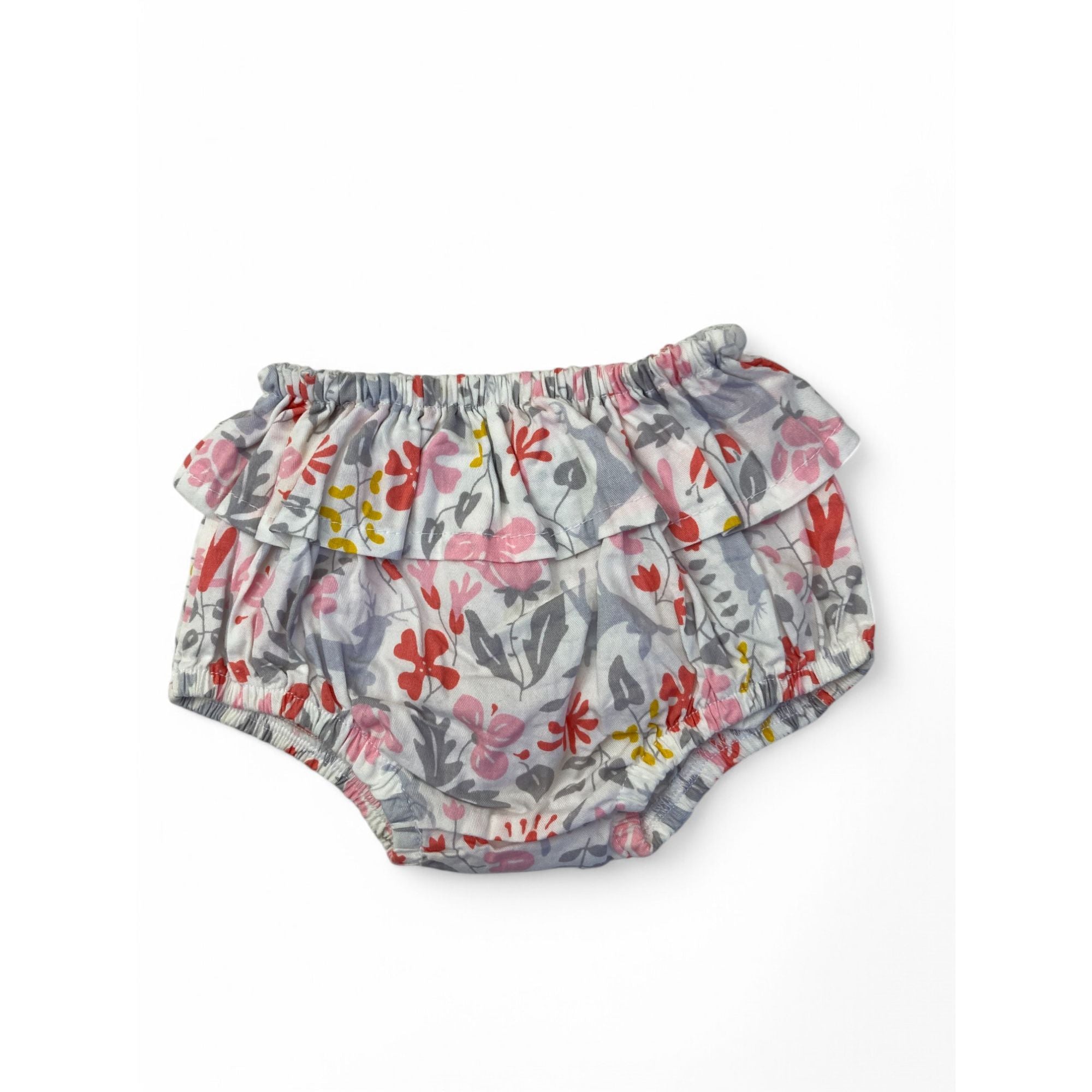 6-12M White Woodland Ruffled Bloomer - Kapas
