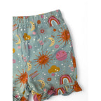 9-12M Light Teal Planet Frill Hem Shorts - Next
