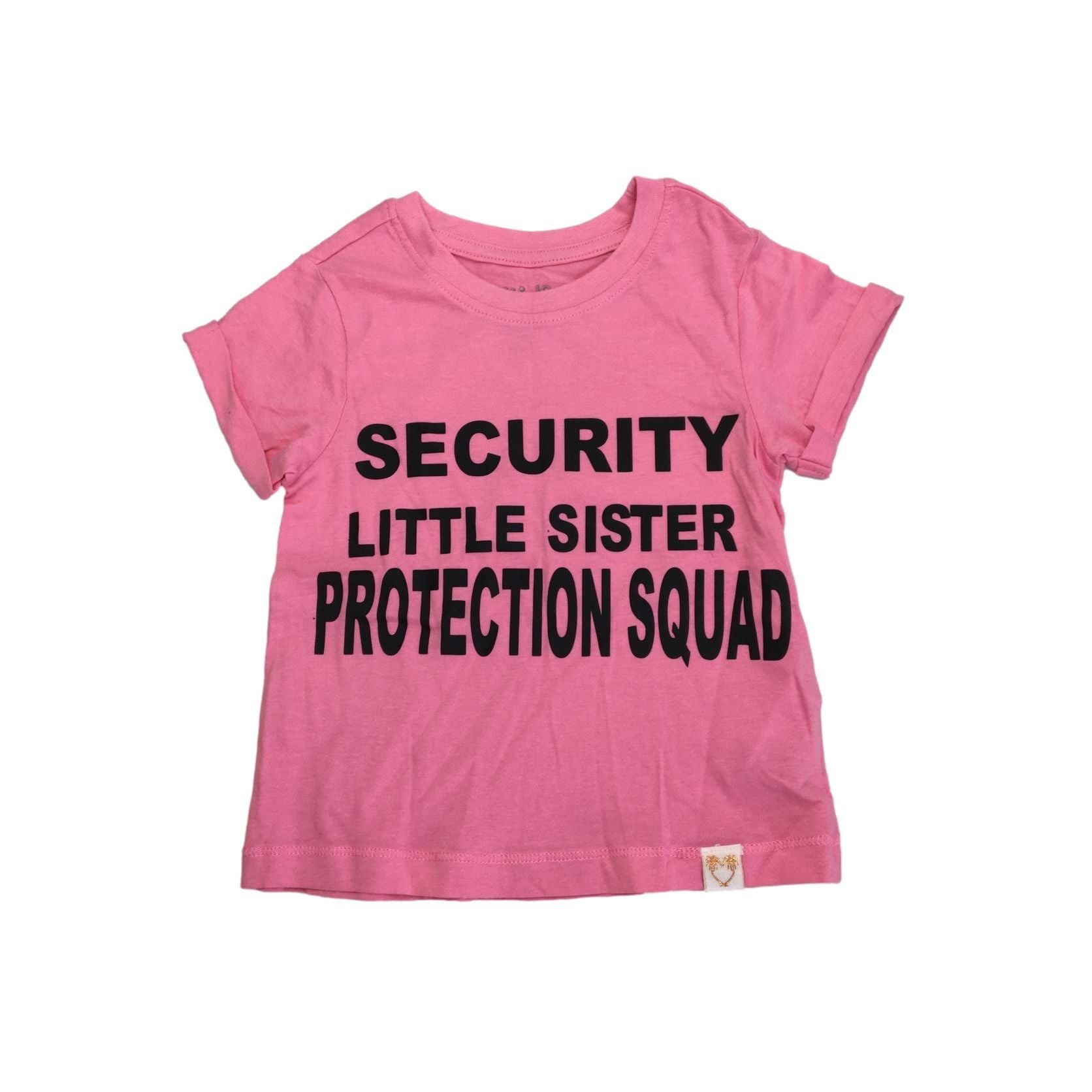 *NEW* 1-2Y Pink "Security Little Sister Protection Squad" T-shirt - Real