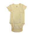 UK 2-4M Light Yellow Ribbed Side Snap Summer Bodysuit - H&M