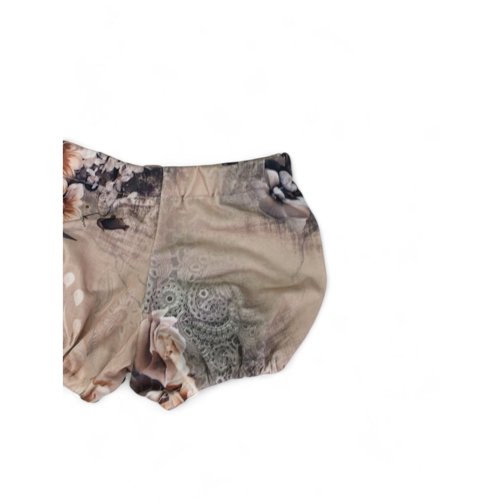 0-3M Beige Rose Floral Drapey Bloomer