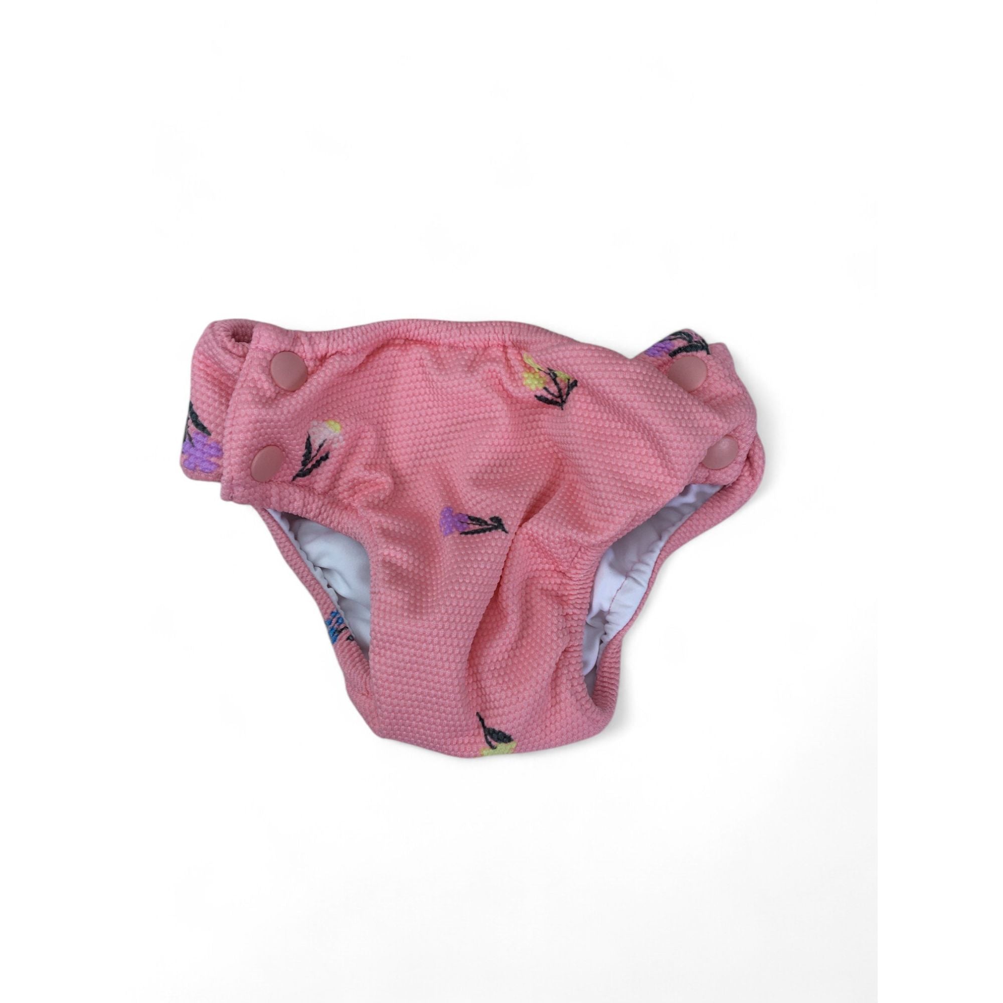 3-6M Pink Waffle Floral Swim Nappy - Cotton On
