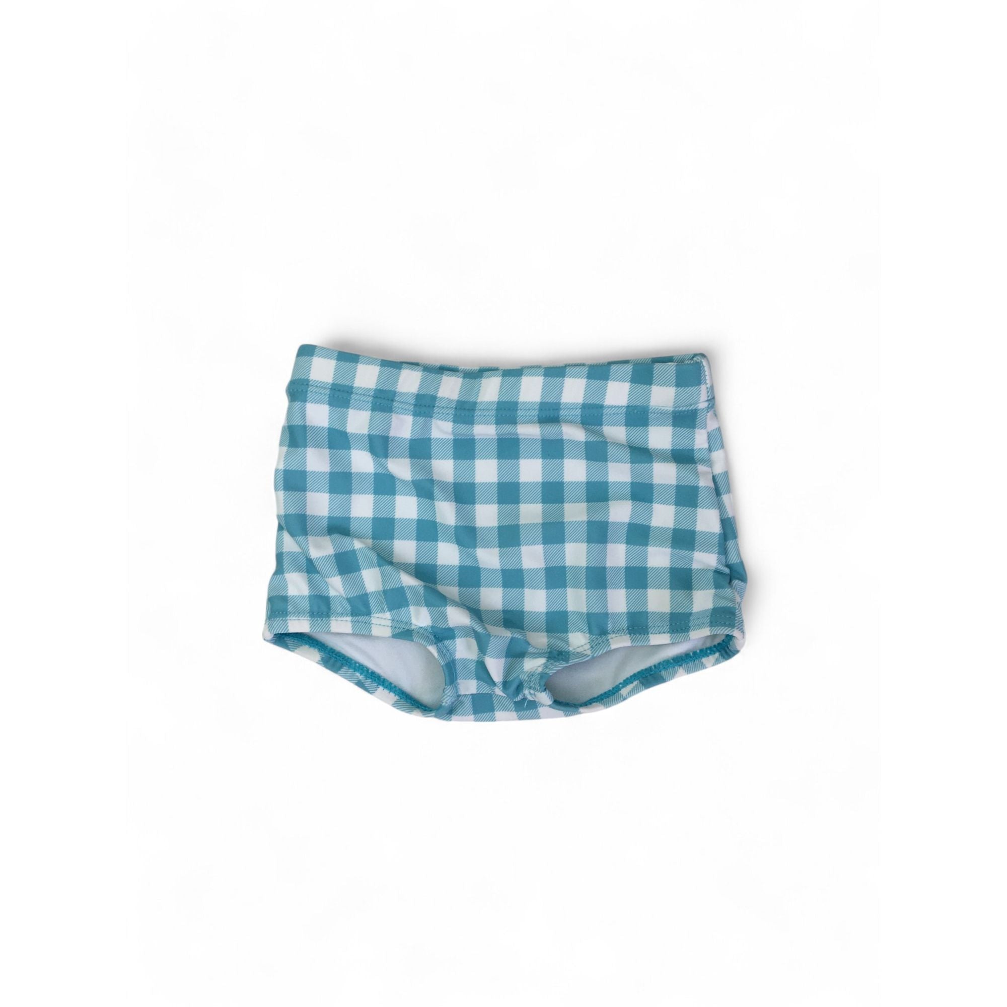 0-3M Blue & White Gingham Swim Bottoms - Cotton On
