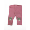US 4-6M Dusty Pink Bear Knee Leggings - H&M